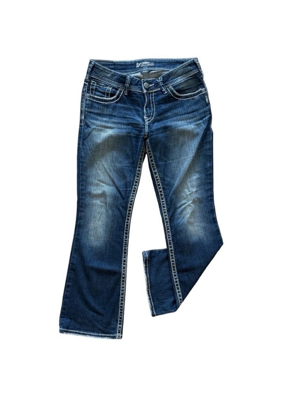 SILVER JEANS Suki Bootcut Jeans Sz 28 Low Rise Medium Wash Stretch